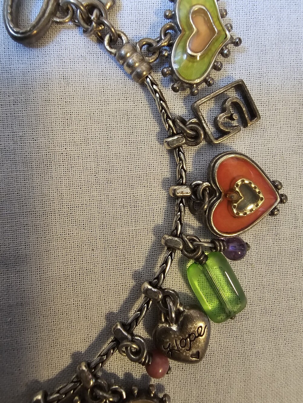 Retired Brighton Hearts Melody Charm Bracelet Portobello Enamel Hearts Toggle - Picture 5 of 13